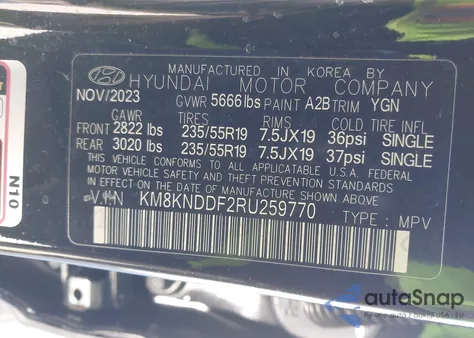 2024 Hyundai Ioniq 5 Sel z USA, uszkodzony, nr VIN KM8KNDDF2RU259770